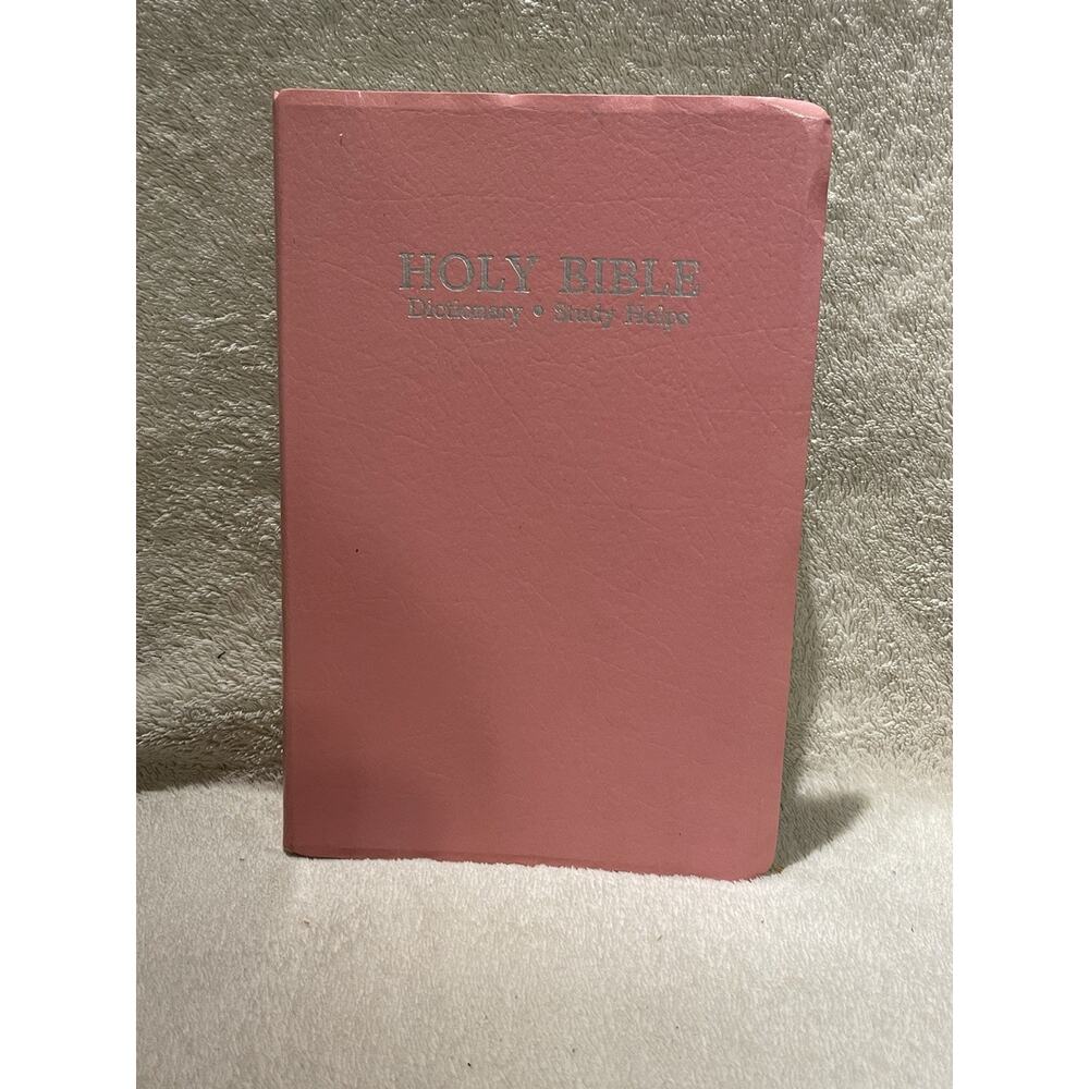 Pink Holy Bible - Dictionary - Study Helps Red Letter King James Version 1989
